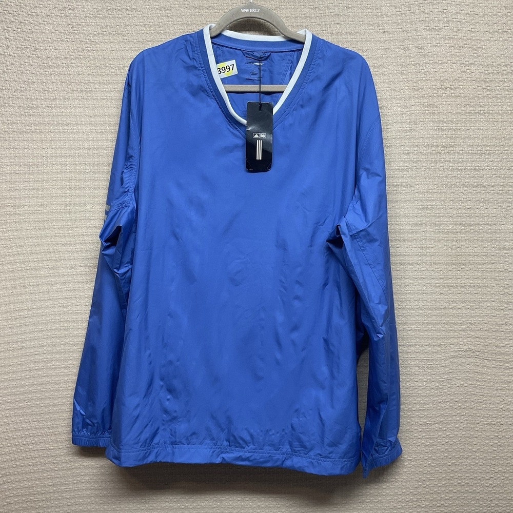 NWT  ADIDAS GOLF ClimaProof Jacket Mens XL ‎ Blue  Lined 3-Stripes Lightweight